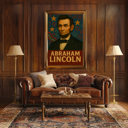 Abraham Lincoln Patriotic Portrait Vintage Poster