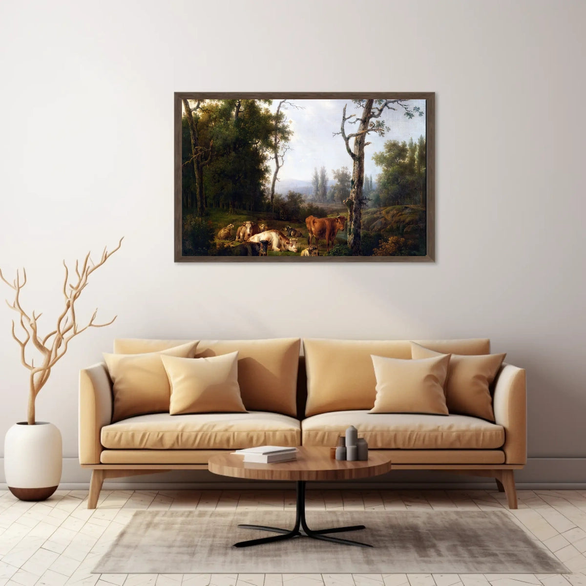 Serene 19th-Century Countryside Scene Animal Poster