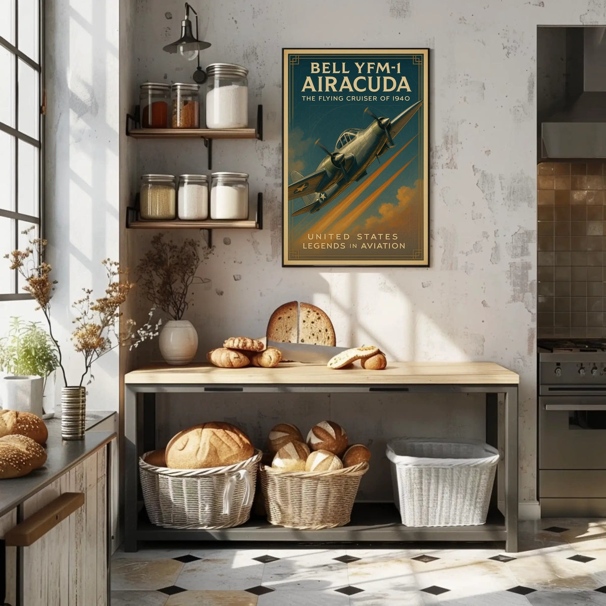 Bell YFM-1 Airacuda Vintage Aviation Poster Print