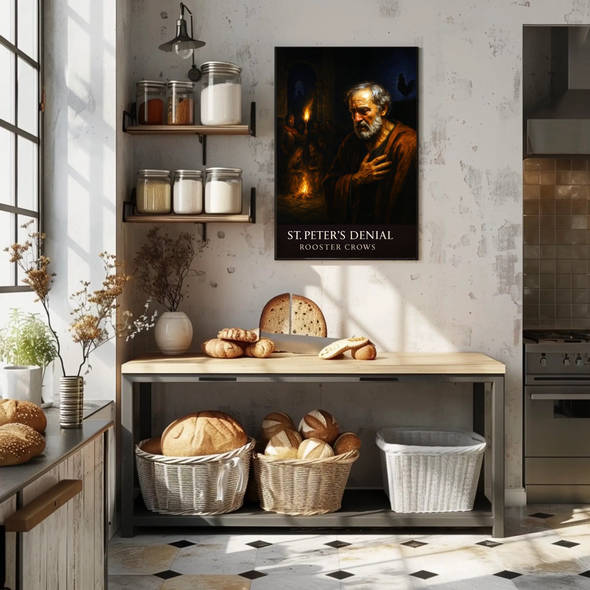 St. Peter’s Denial Rooster Crows Poster PosterGoat