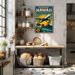 Discover Hawaii Vibrant Halftone Poster PosterGoat