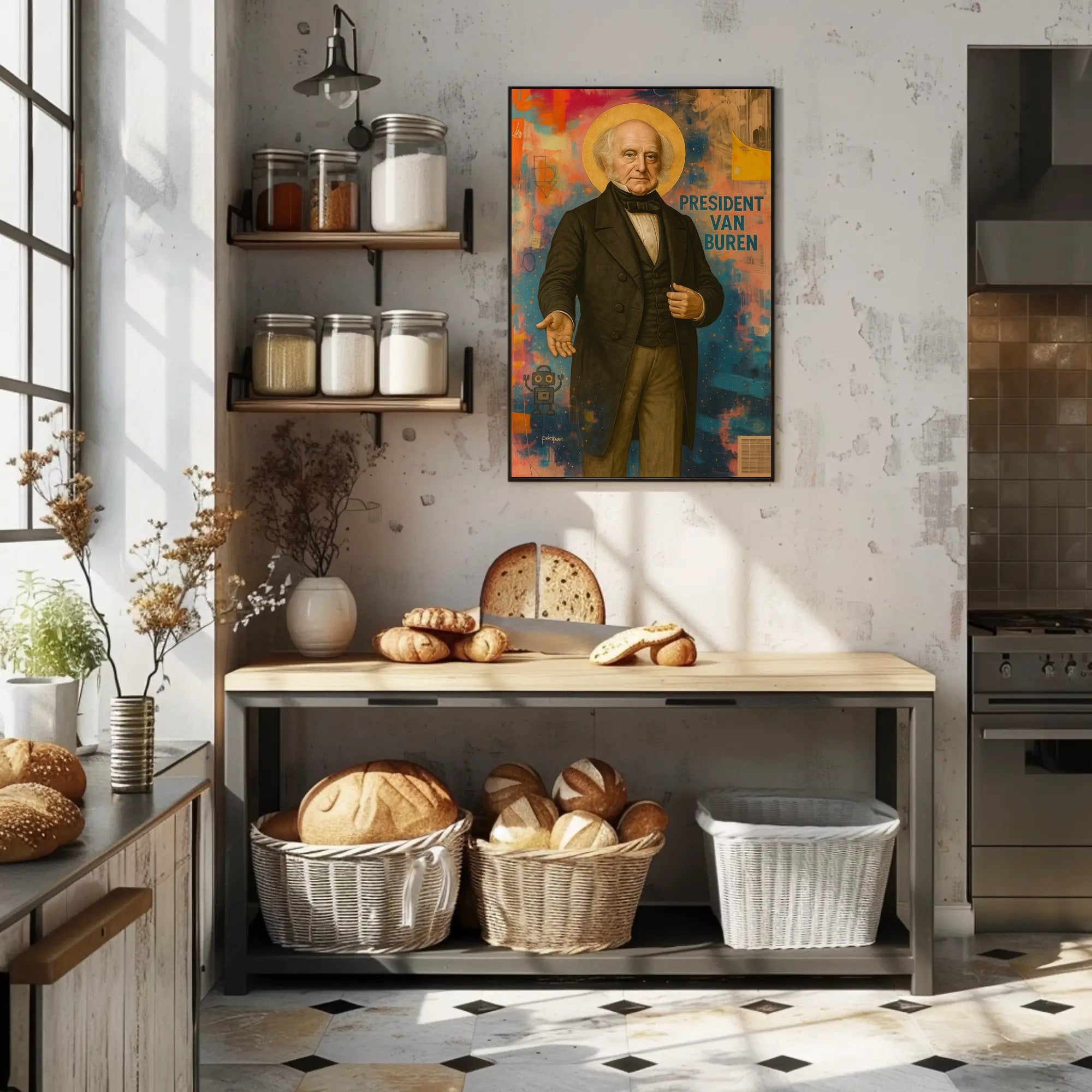 President Van Buren Abstract Iconic Political Art Poster