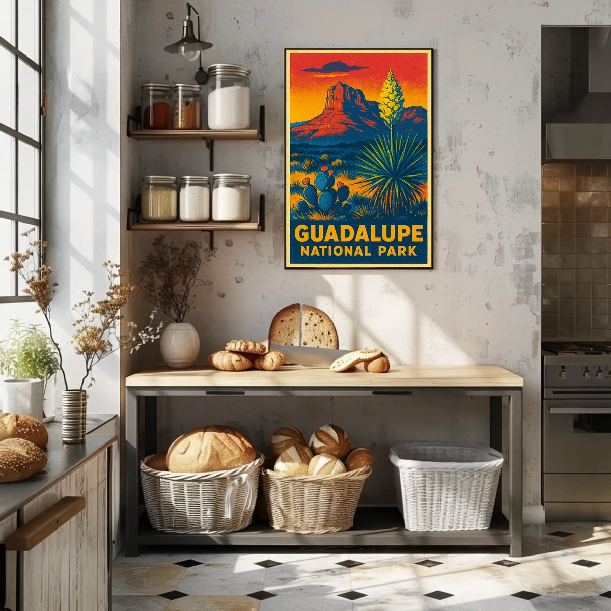 Guadalupe National Park Sunset Vintage Travel Voyager Poster