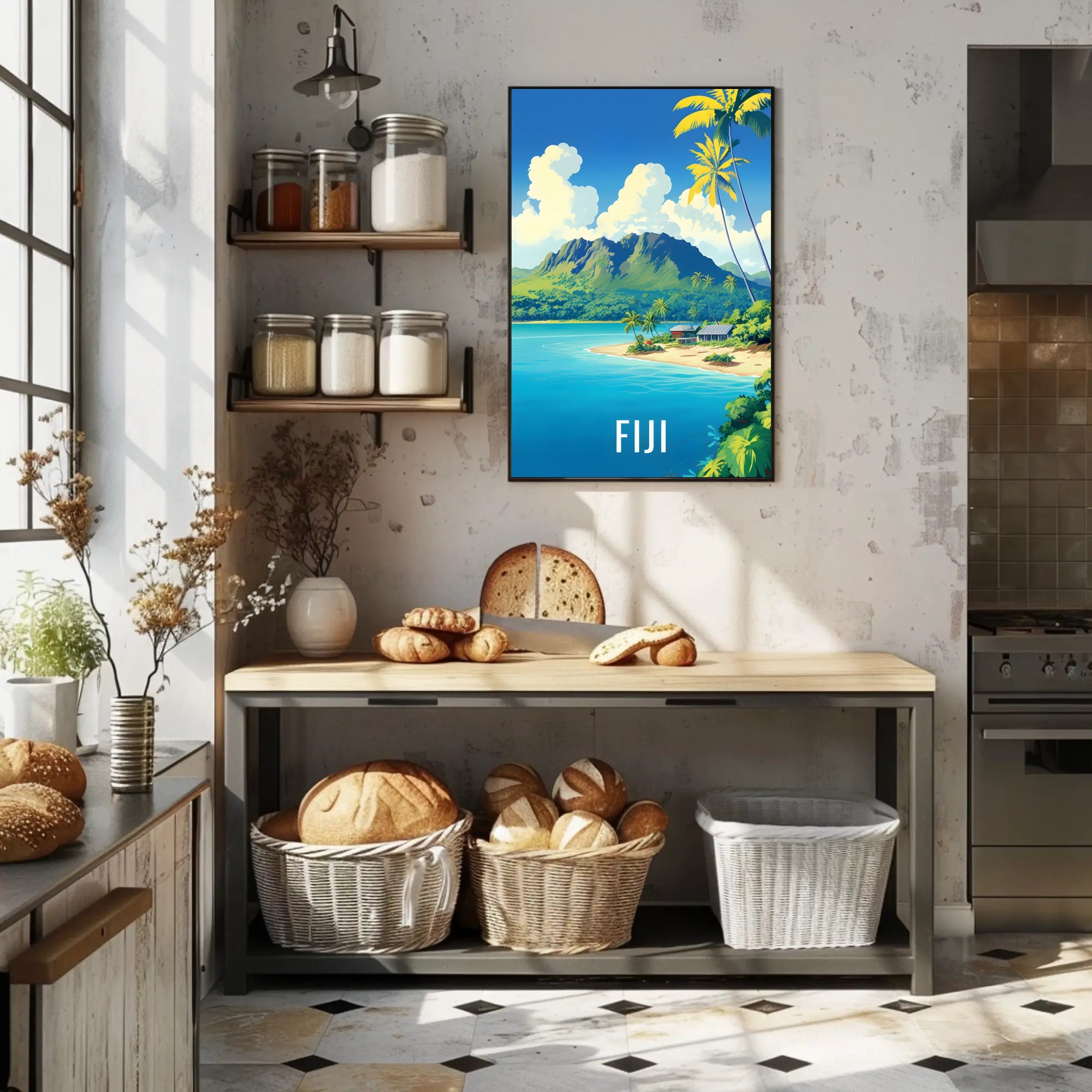 Tropical Paradise Scenic Art Travel Poster