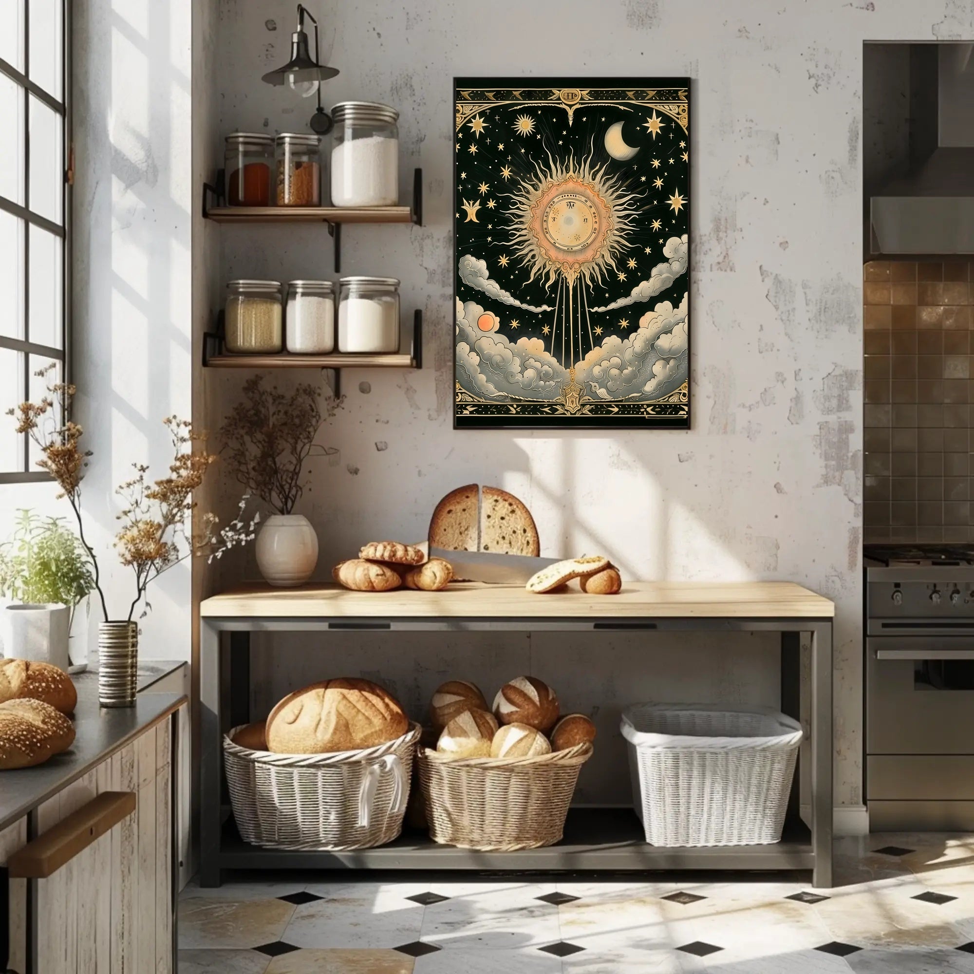 Celestial Sun and Symbols Space or Astronomy Poster