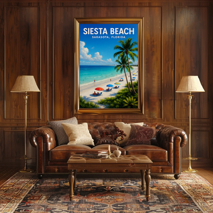 Siesta Beach Sarasota Florida Palm Coast Poster Poster