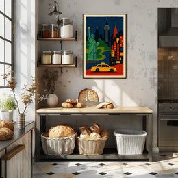 New York City Landmarks Poster Modern Wall Art For Home