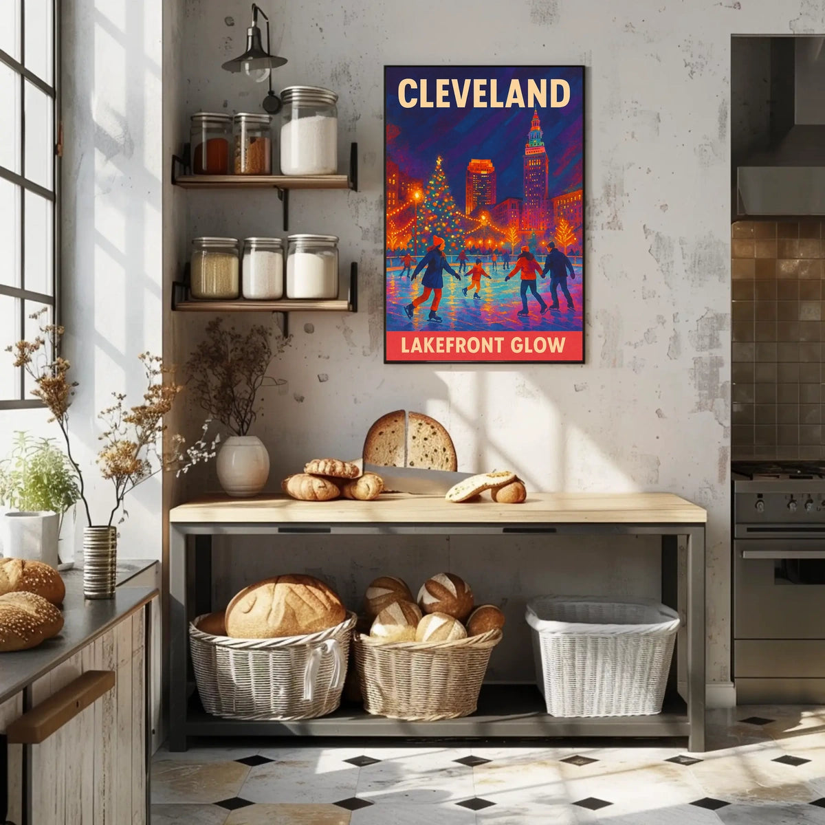 Cleveland Lakefront Glow Poster