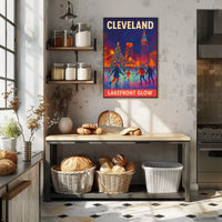 Cleveland Lakefront Glow Poster