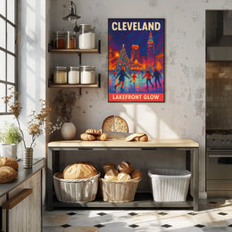 Cleveland Lakefront Glow Poster
