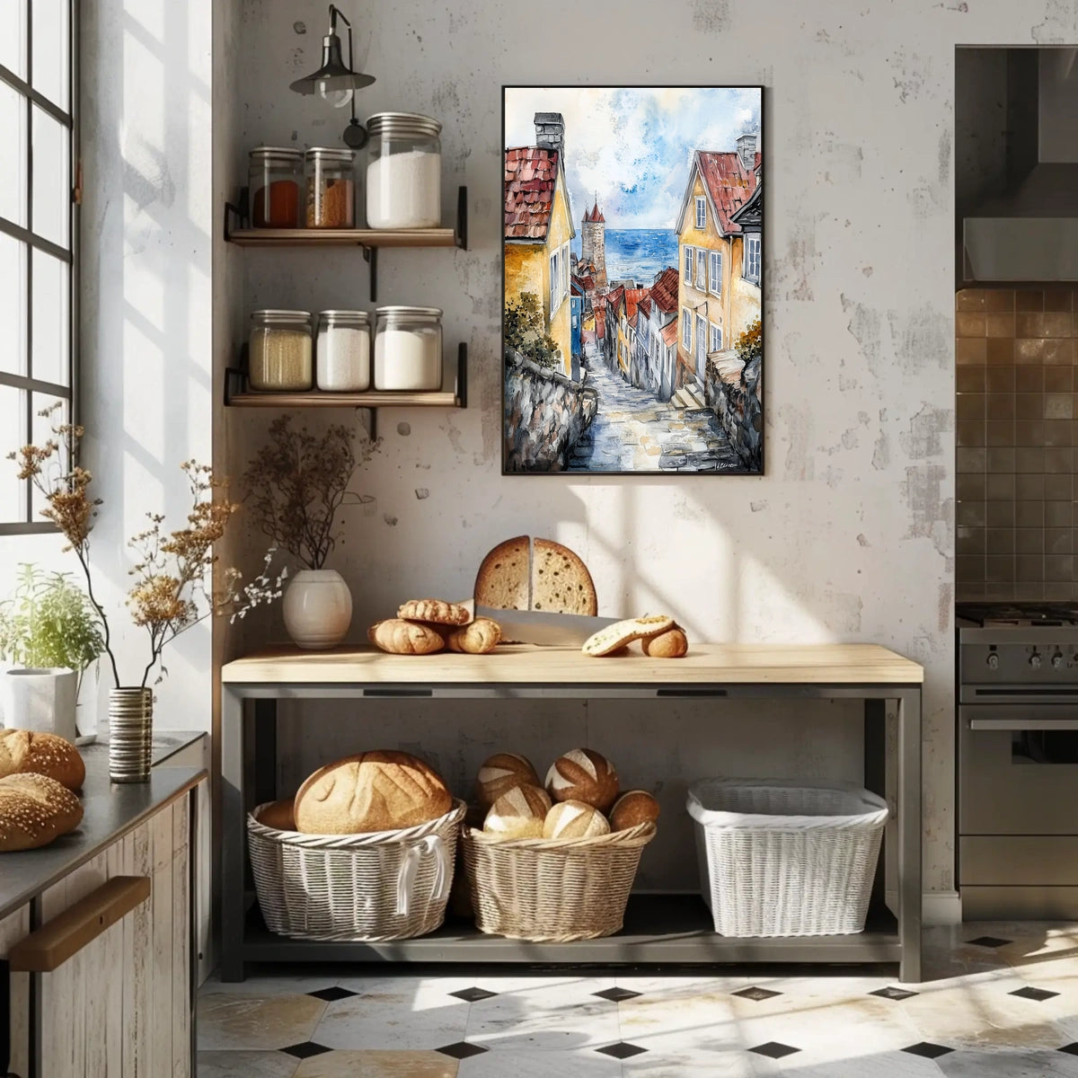 Sweden Visby Coastal Town Seaside Landscape Poster