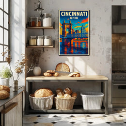 Cincinnati, Ohio Cityscape Poster
