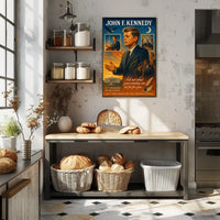 John F. Kennedy Vintage Patriotic Leadership Poster