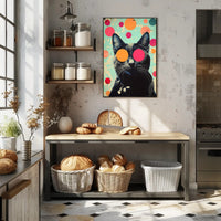 Psychedelic Cat Poster Abstract Wall Art Print