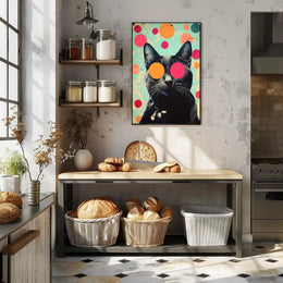 Psychedelic Cat Poster Abstract Wall Art Print
