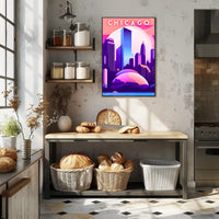 Chicago Skyline at Sunset: Urban Cityscape Poster