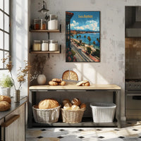 Santa Barbara Sunlit Coastal Travel Poster