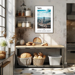 Tabriz Cityscape Urban Modernity Travel Poster PosterGoat
