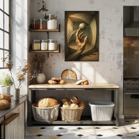 Surreal Hand and Sphere Realistic Geometric Abstract Poster