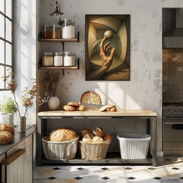 Surreal Hand and Sphere Realistic Geometric Abstract Poster