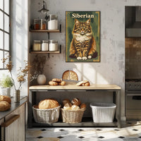 Siberian Cat Portrait Realistic Photography Poster