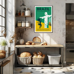 Brazil Carnival and Christ the Redeemer Poster PosterGoat