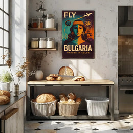 Fly Bulgaria Vintage Travel Poster PosterGoat