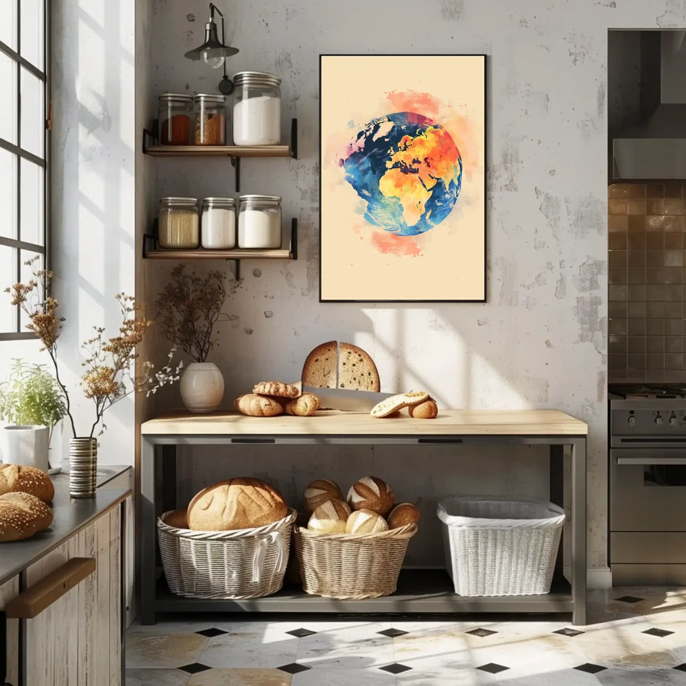 Vibrant Futuristic Cityscape Art Poster