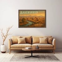 Bakersfield Oil Fields Vintage Poster Art
