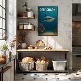 Majestic Reef Shark Photorealistic Animal Poster PosterGoat