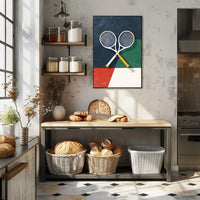 Energetic Tennis Art Poster with Modern Sports Theme