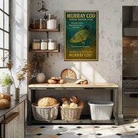 Murray Cod Vintage Illustration Educational Wall Art