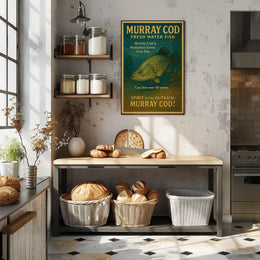 Murray Cod Vintage Illustration Educational Wall Art