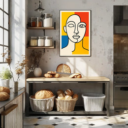 Abstract Portrait in Primary Colors Poster