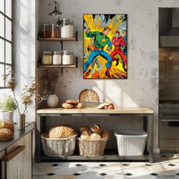 Dynamic Heroes in Action Poster