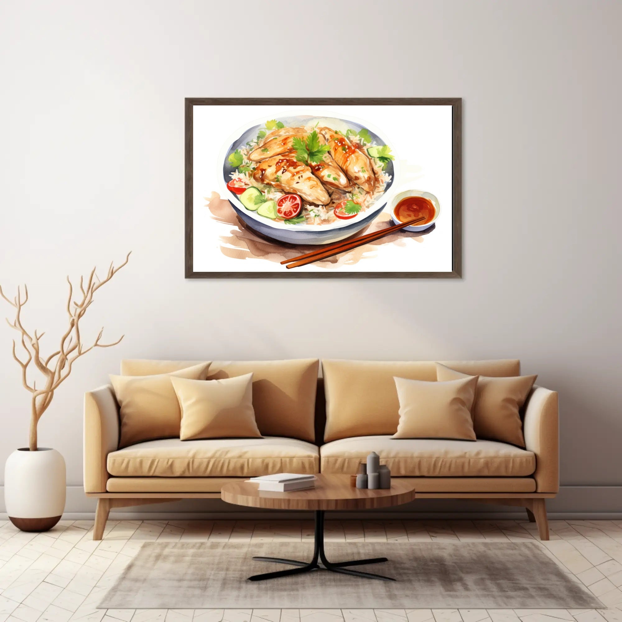 Culinary Delight – Chicken Rice Illustration Poster