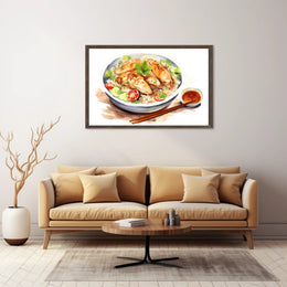 Culinary Delight – Chicken Rice Illustration Poster