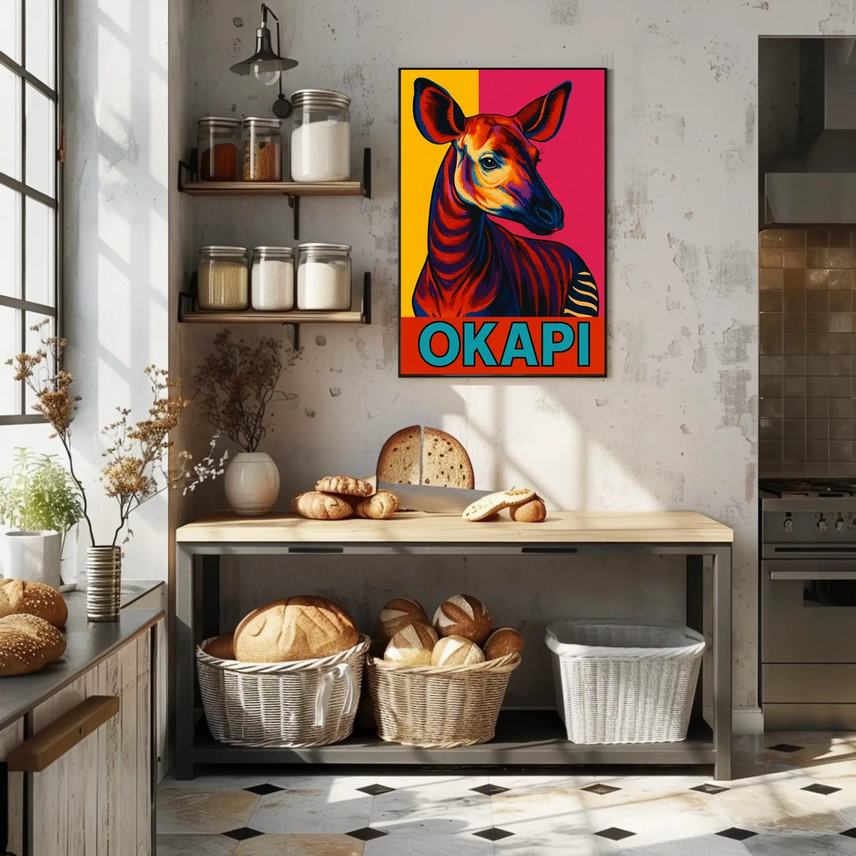 Vibrant Okapi Portrait Poster