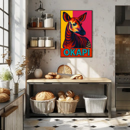 Vibrant Okapi Portrait Poster
