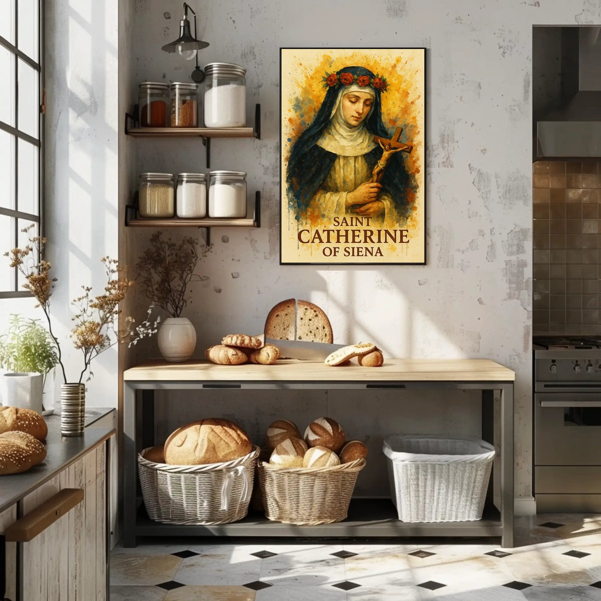 Saint Catherine of Siena In Heritage-Inspired Cultural Poster