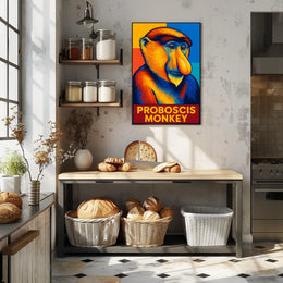Proboscis Monkey Art Poster