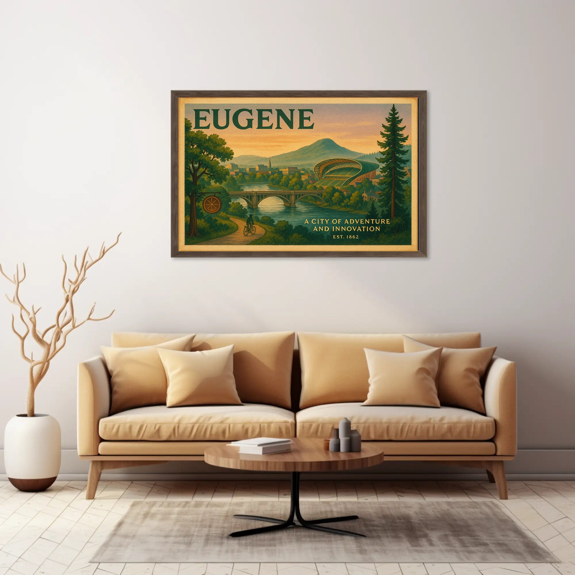 Eugene City Adventure Poster Wall Art Print