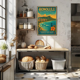 Honolulu Adventure Vintage Hawaiian Poster Print