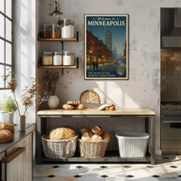 Vintage Minneapolis Winter Scene with Foshay Tower Urban or Cityscape Poster