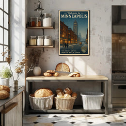 Vintage Minneapolis Winter Scene with Foshay Tower Urban or Cityscape Poster
