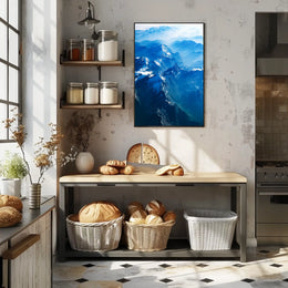 Majestic Aerial Mountain Range Photorealistic Poster