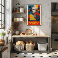Augustus Caesar Bust Geometric Abstract Artistic Wall Poster