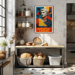 Augustus Caesar Bust Geometric Abstract Artistic Wall Poster