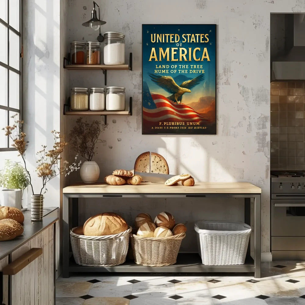Patriotic Bald Eagle Americana Poster - Cultural or Heritage Poster PosterGoat