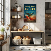 Patriotic Bald Eagle Americana Poster - Cultural or Heritage Poster PosterGoat